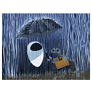 WALL-E Asleep in the Rain Giclee Print